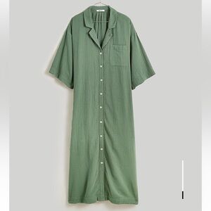 Madewell Simply Sage Maxi Shirtdress